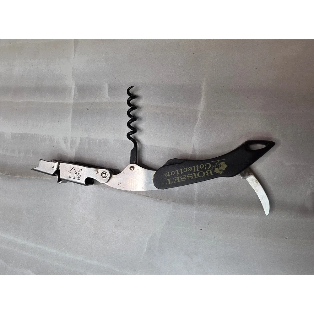 Boisset Collection Waiters Corkscrew Wine Opener Foil‎ Cutter Black Silver A6